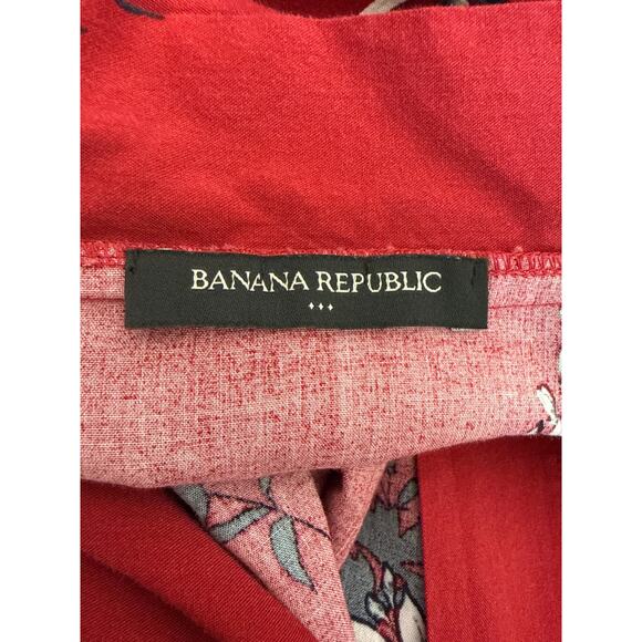 Banana Republic Red Floral Cotton Kimono Duster Cardigan Lightweight Boho | OSFM - Picture 2 of 11